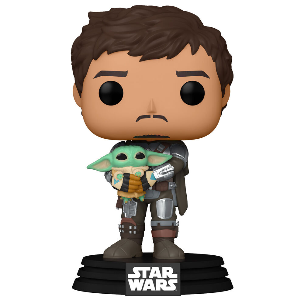 POP figure Star Wars Mandalorian Mando Holding Child 3