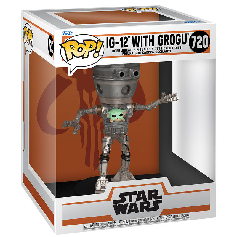POP figure Deluxe Star Wars The Mandalorian IG-12 with Grogu 1