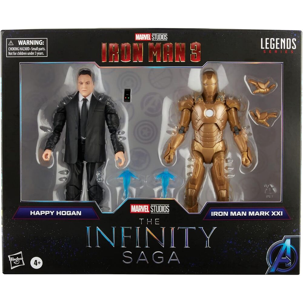 Marvel The Infinity Saga Iron Man 3 Happy Hogan and Iron Man Mark XXI set 2 figures 15cm 1