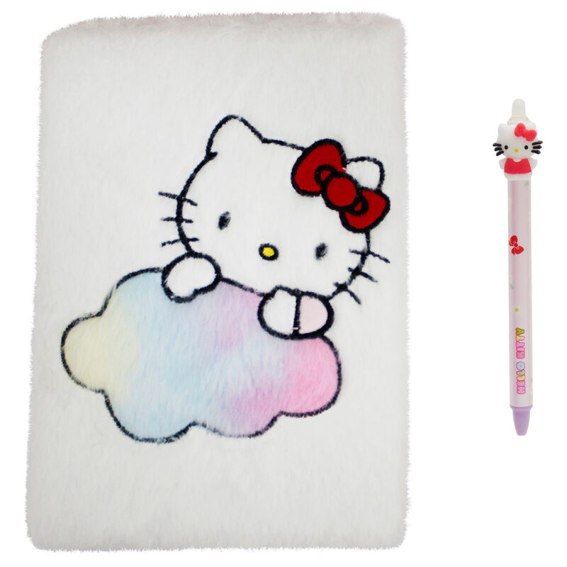 Hello Kitty plush notebook + pen set 1