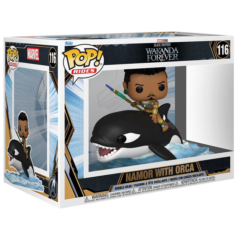 POP figure Marvel Black Panther Wakanda Forever Namor with Orca 1