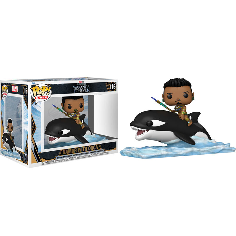 POP figure Marvel Black Panther Wakanda Forever Namor with Orca 2
