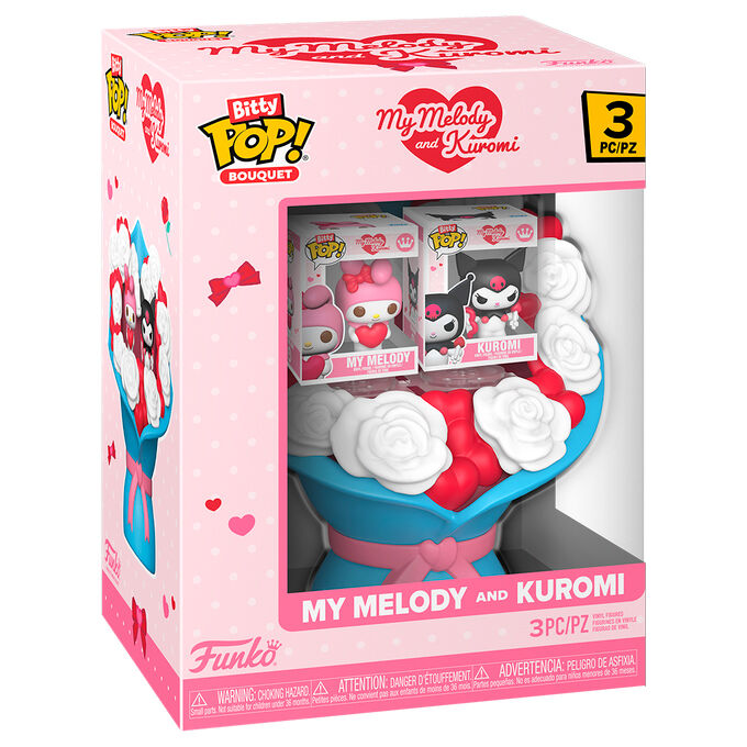 Bitty POP Bouquet figure Hello Kitty My Melody and Kuromi Valentines day 1