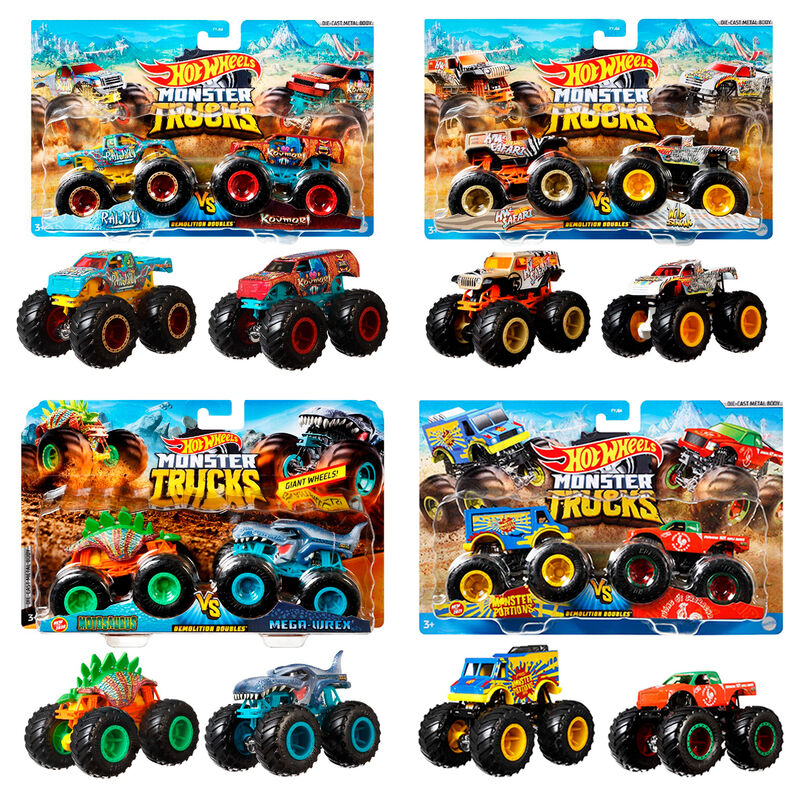 Hot Wheels Monster Trucks assorted pack 2 demolition doules 1