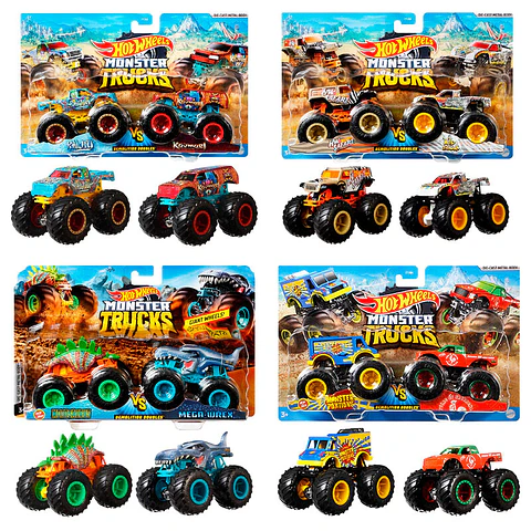 Hot Wheels Monster Trucks assorted pack 2 demolition doules