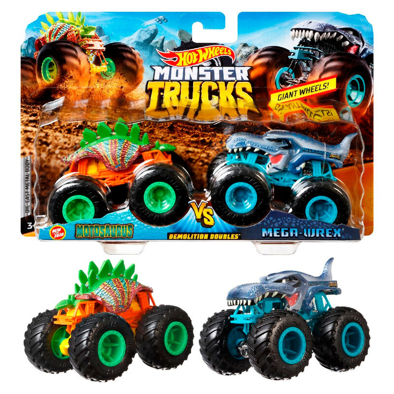 Hot Wheels Monster Trucks assorted pack 2 demolition doules 3