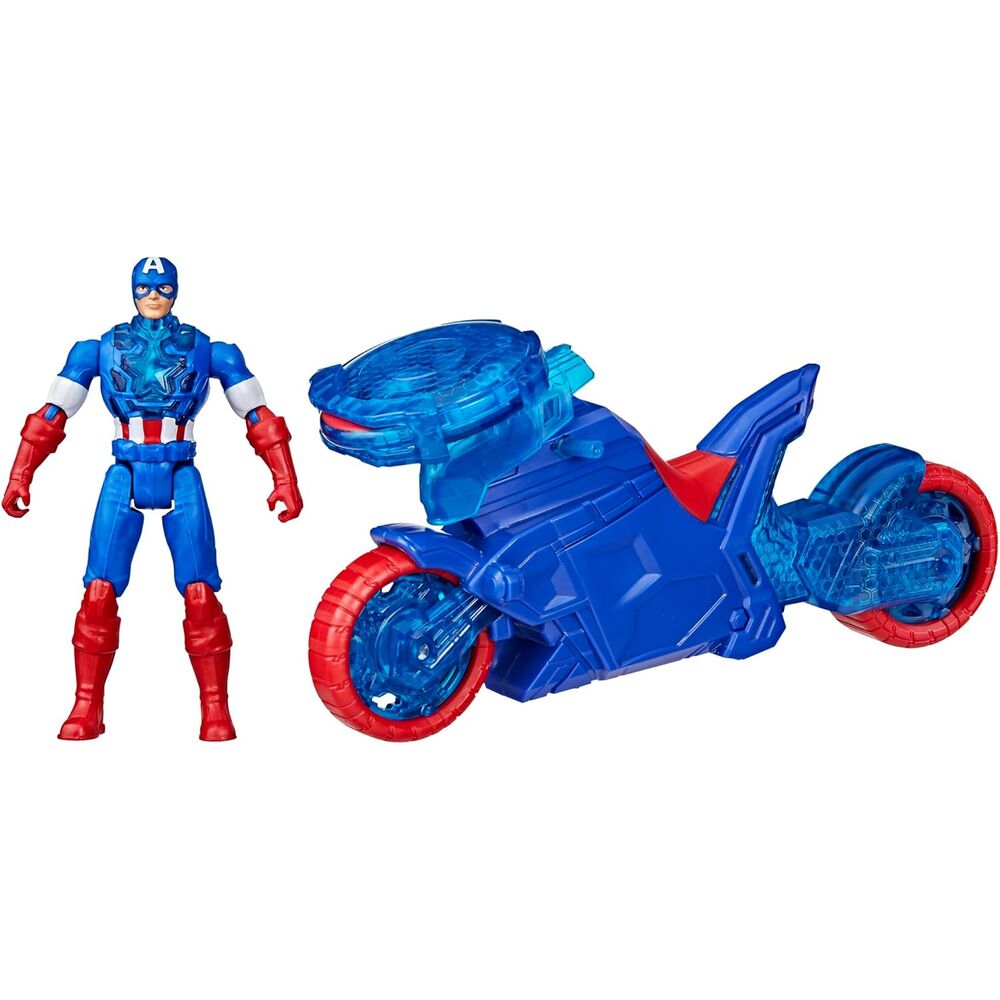 Marvel Avengers Motorbike Shield Thrower + Captain America figure 2
