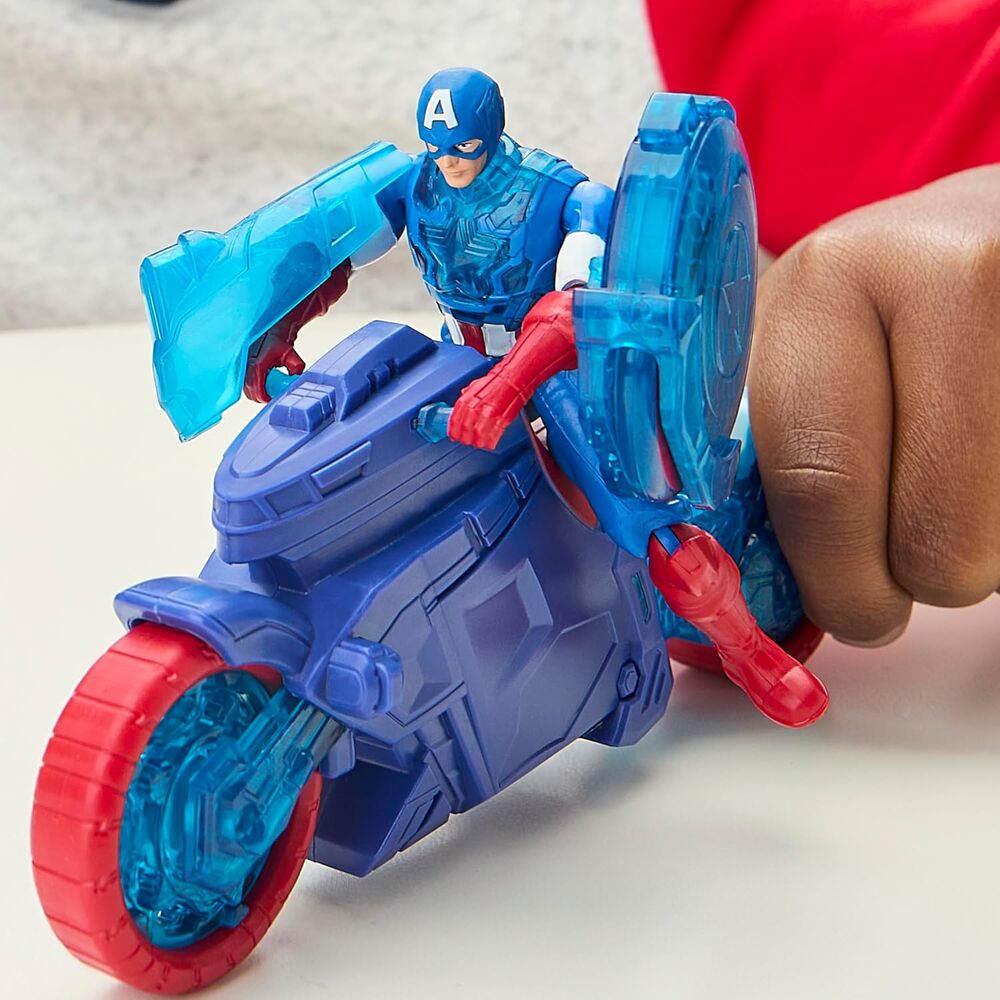 Marvel Avengers Motorbike Shield Thrower + Captain America figure 5