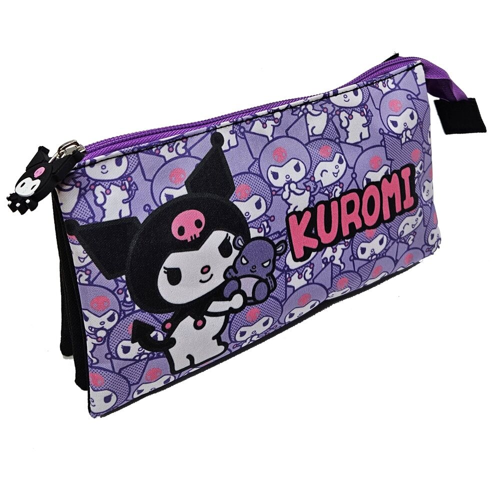 Hello Kitty Kuromi triple pencil case 1
