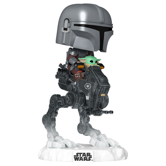 POP figure Rides Deluxe Star Wars Mandalorian & Grogu The Mandalorian with Grogu in Imperial Remnant AT-RT 2