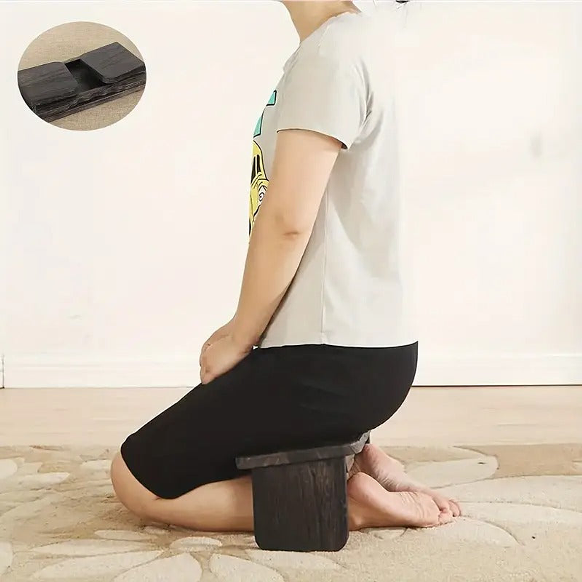 Wooden Folding Meditation Bench 3