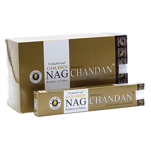 Chandan Genuine Golden Nag | Incense Sticks Joss 15g | Premium Scents | Fragrance | Hand Rolled | Yoga | Aromatherapy | Meditation