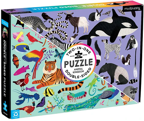 Puzzle Animal Kingdom 100 piezas reversible