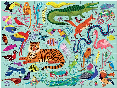 Puzzle Animal Kingdom 100 piezas reversible