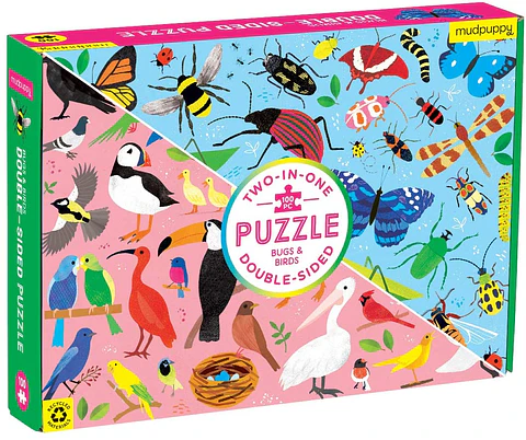 Puzzle Bugs & Birds 100 piezas reversible