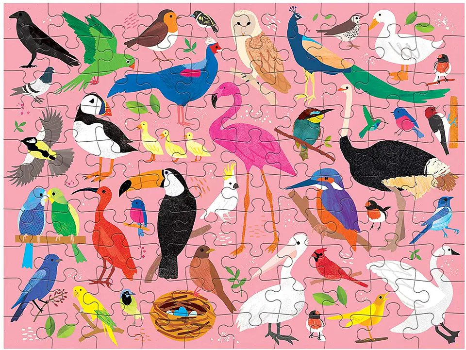 Puzzle Bugs & Birds 100 piezas reversible 2