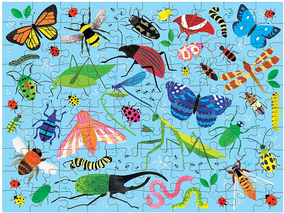 Puzzle Bugs & Birds 100 piezas reversible 3