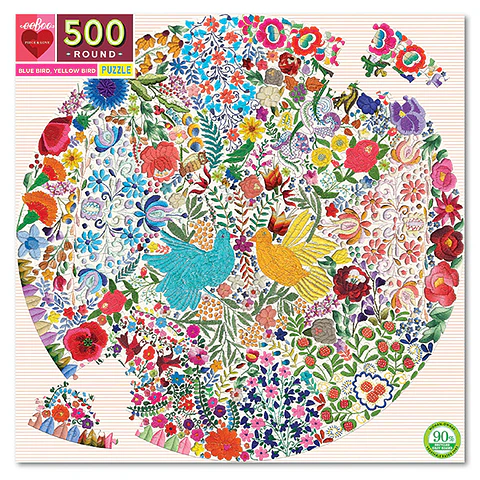 Puzzle redondo Blue Bird, Yellow Bird 500 piezas
