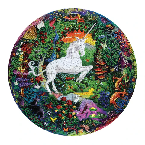 Puzzle redondo Unicorn Garden 500 piezas