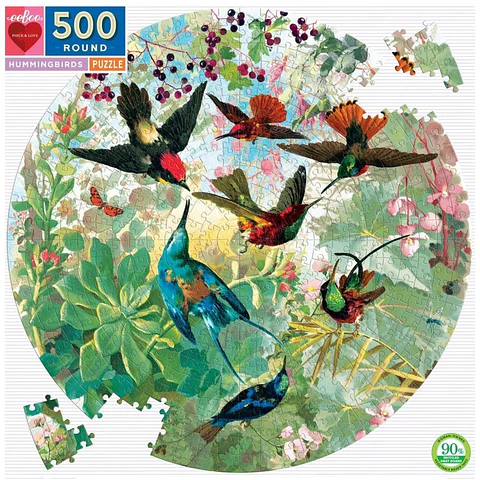 Puzzle redondo Hummingbirds 500 piezas