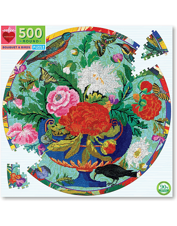 Puzzle redondo Bouquet & Birds 500 piezas