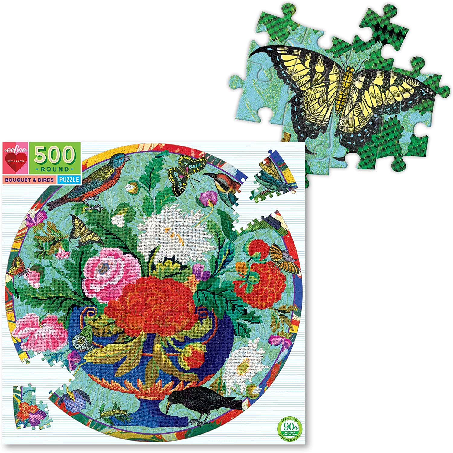 Puzzle redondo Bouquet & Birds 500 piezas 2