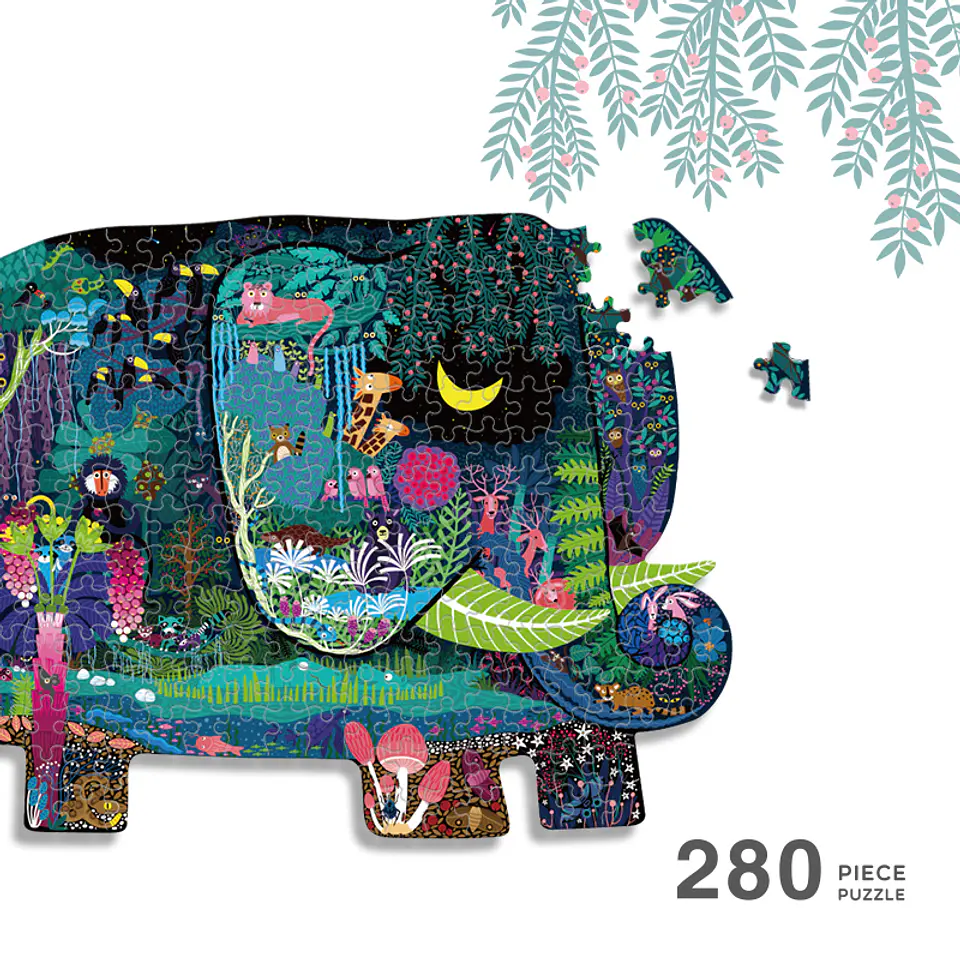 Puzzle Sueño de un Elefante 280 Piezas con forma 3