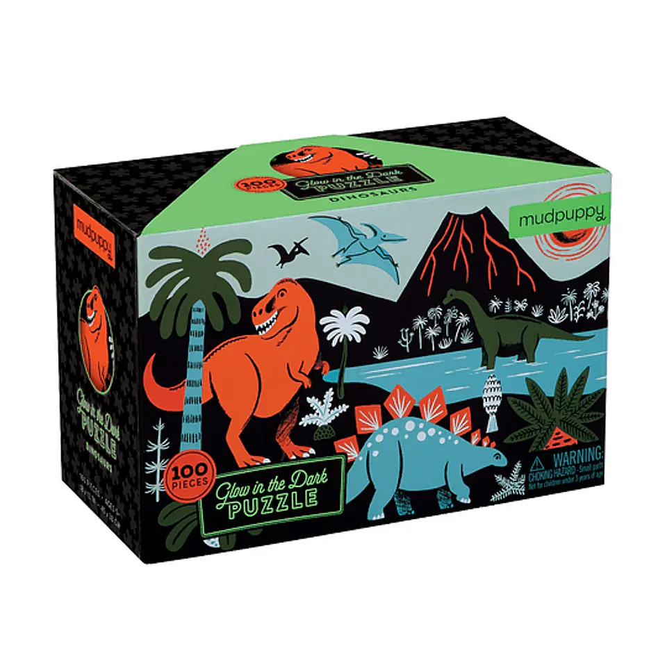 Puzzle Dinosaurios 100 piezas que brilla en la oscuridad 1