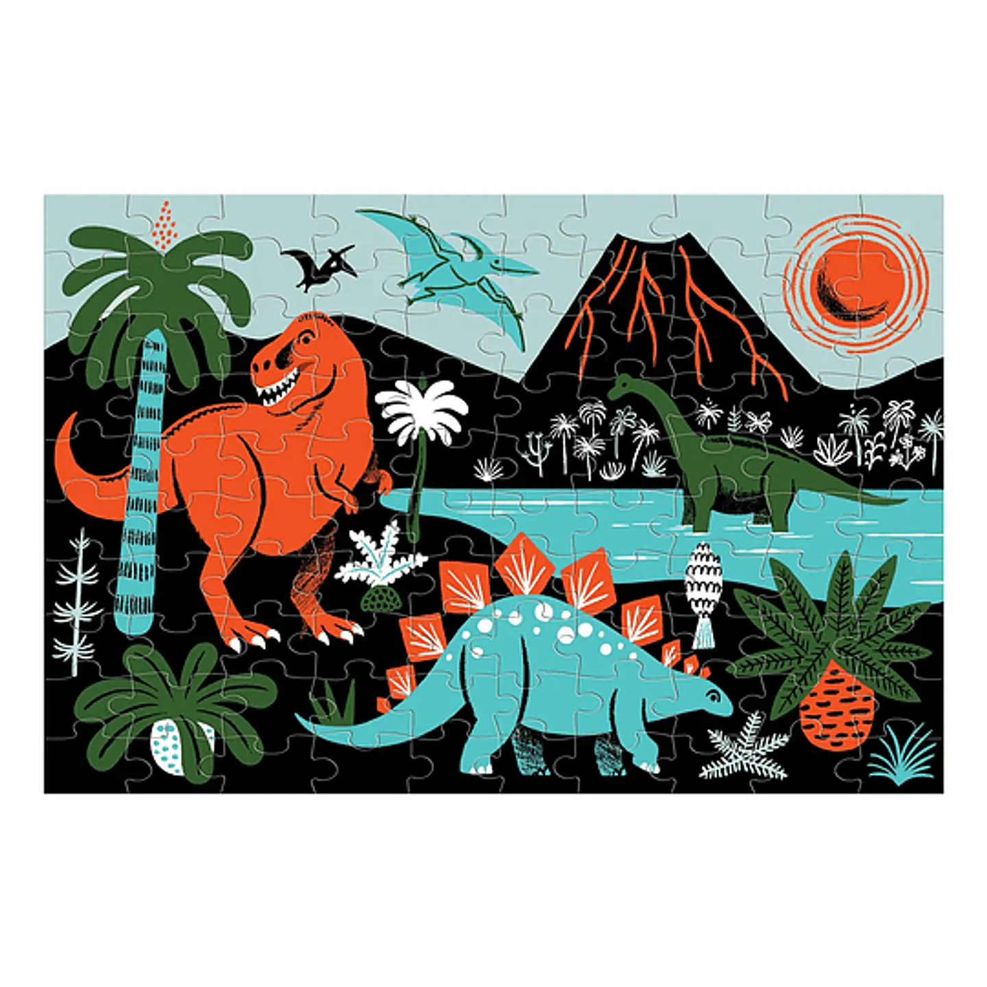 Puzzle Dinosaurios 100 piezas que brilla en la oscuridad 2