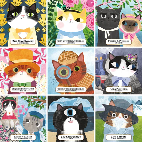 Puzzle Bookish Cats 500 piezas