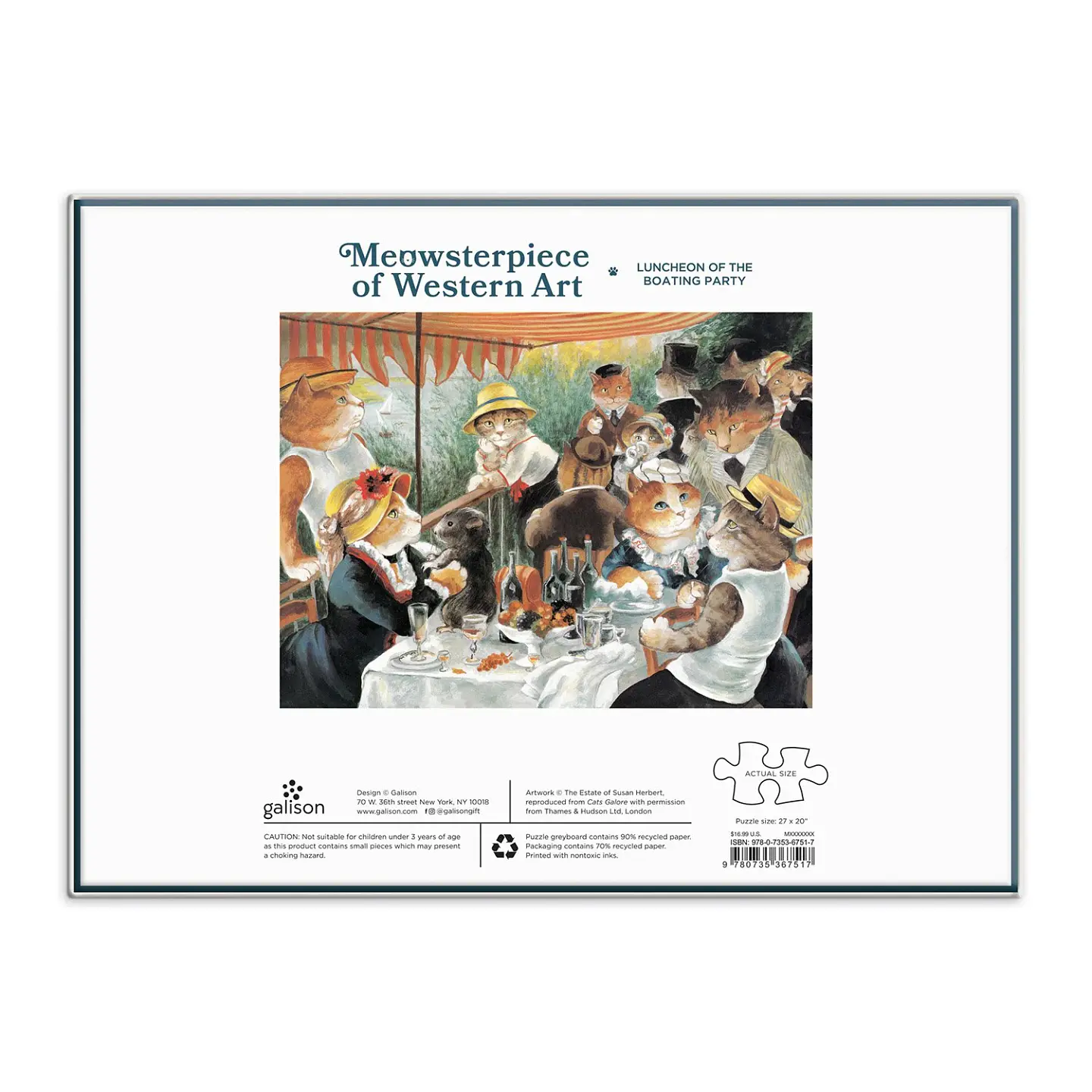 Puzzle Luncheon of the Boating Party Meowsterpiece of Western Art 1.000 piezas 3