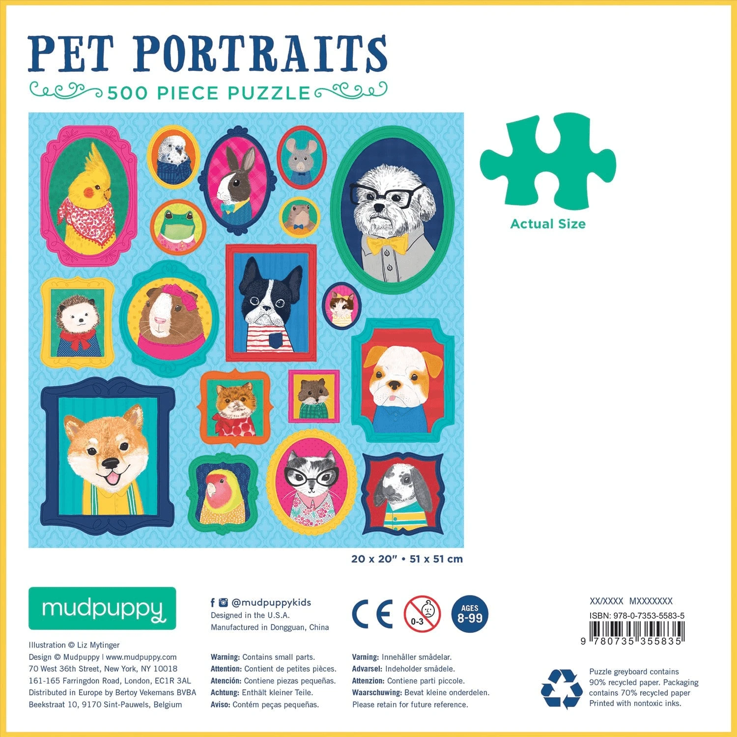 Puzzle Pet Portraits 500 Piezas 3