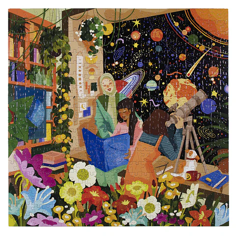 Puzzle cuadrado Bookstore Astronomers 500 piezas