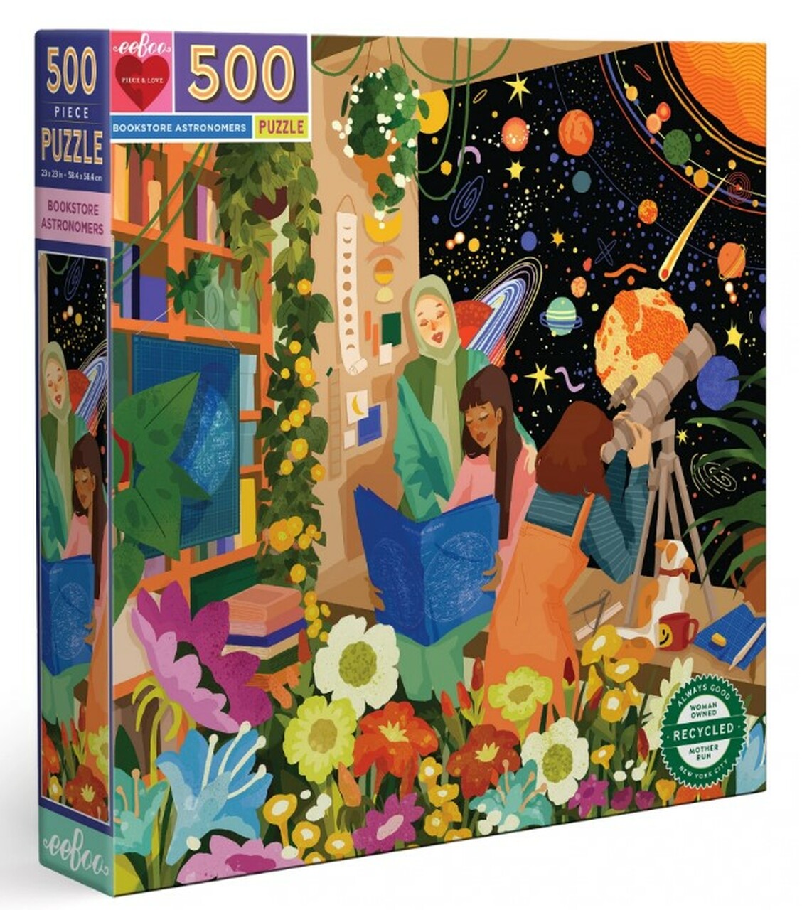 Puzzle cuadrado Bookstore Astronomers 500 piezas