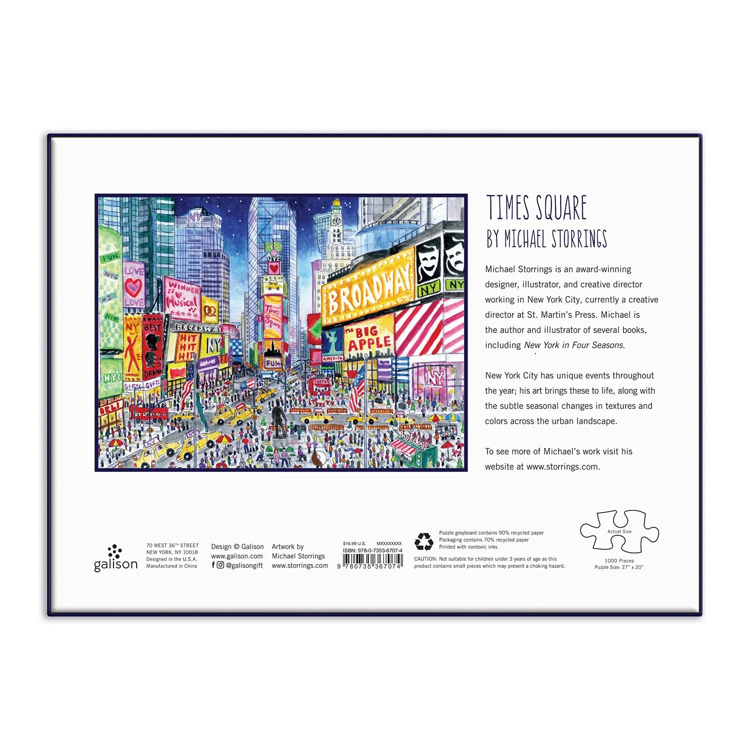 Puzzle Time Square By Michael Storrings 1.000 piezas 5