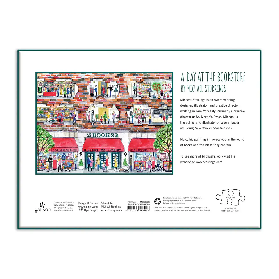 Puzzle A day at the Bookstore By Michael Storrings 1.000 piezas 4