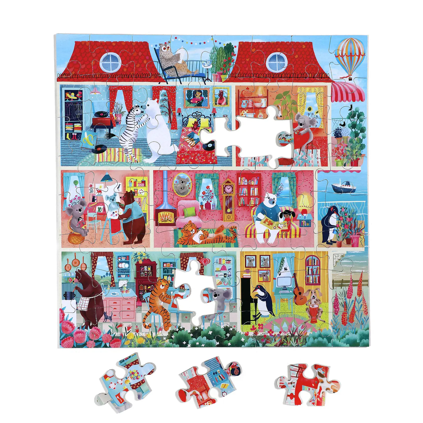 Puzzle infantil Koala House Party 64 piezas 3