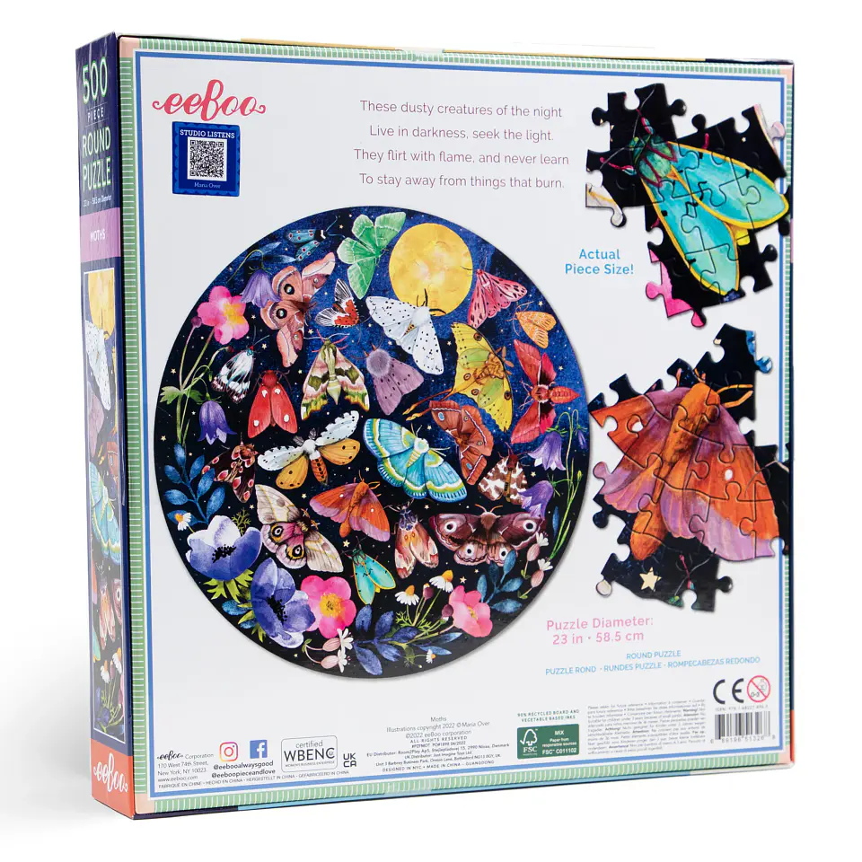 Puzzle redondo Moths 500 piezas 5