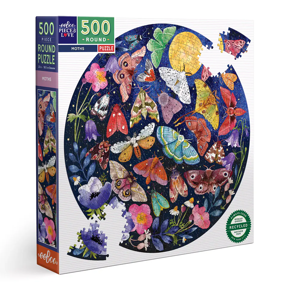 Puzzle redondo Moths 500 piezas 1