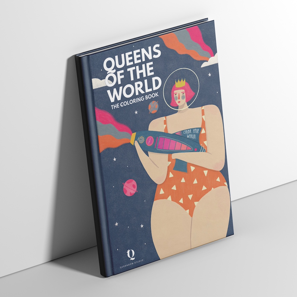 Libro para colorear Travel Size Queens of The World 4