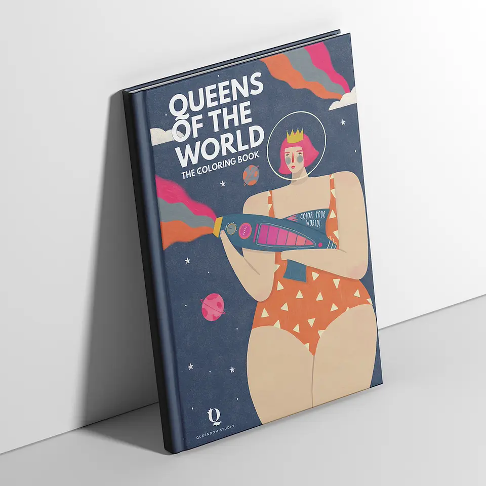 Libro para colorear Travel Size Queens of The World 4
