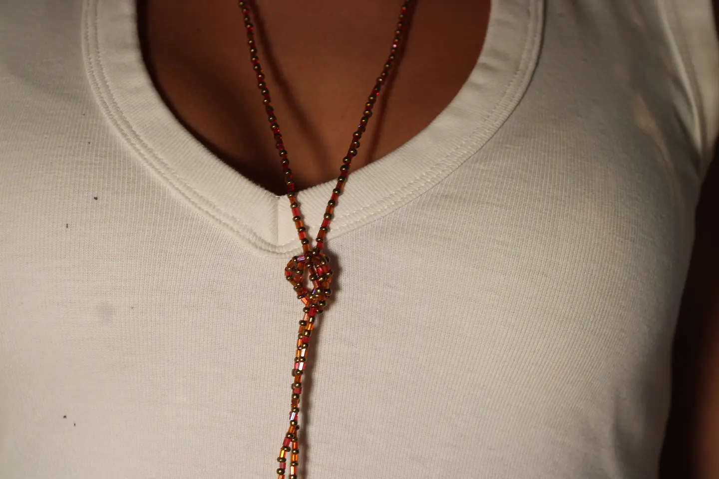 COLLAR NARANJA, ROSA Y ORO 1