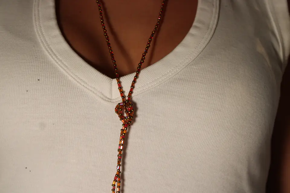COLLAR NARANJA, ROSA Y ORO 1