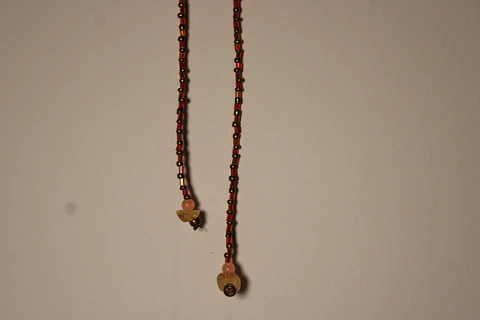 COLLAR NARANJA, ROSA Y ORO