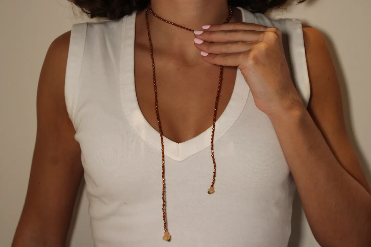 COLLAR NARANJA, ROSA Y ORO 3