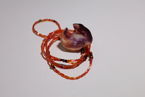COLLAR NARANJA CON REGRO Y MORADO