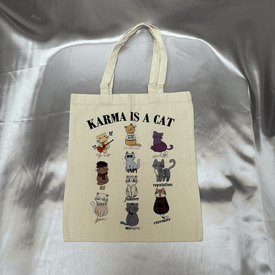 Tote bag "Karma is a cat"