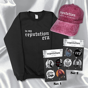 PACK “IN MY REPUTATION ERA” - TAYLOR SWIFT (POLERA + GORRA + SET PIN)