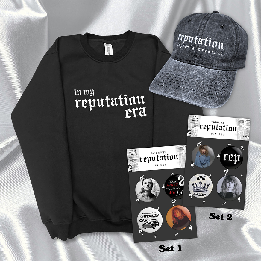 PACK “IN MY REPUTATION ERA” - TAYLOR SWIFT (POLERA + GORRA + SET PIN) 2