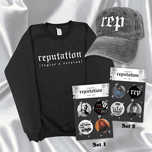PACK “REPUTATION (TAYLOR’S VERSION)” - TAYLOR SWIFT (POLERA + GORRA + SET PIN)